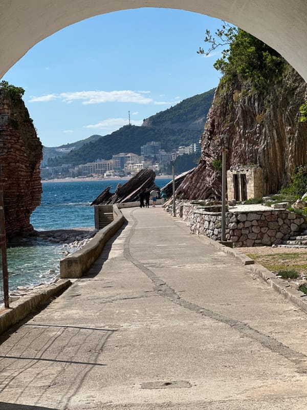 Coastal walkway and cliffs documented in Boreti, Montenegro