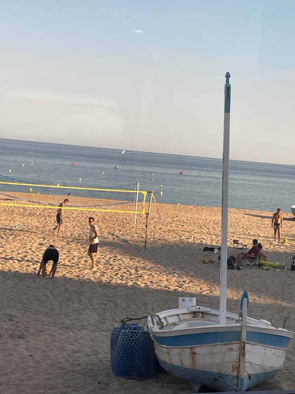 Beach volleyball game played in Sant Pol De Mar