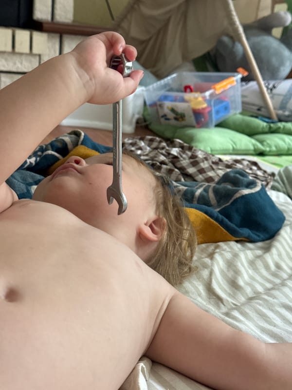 Quiet morning at home with toddlers, toys, and everyday objects