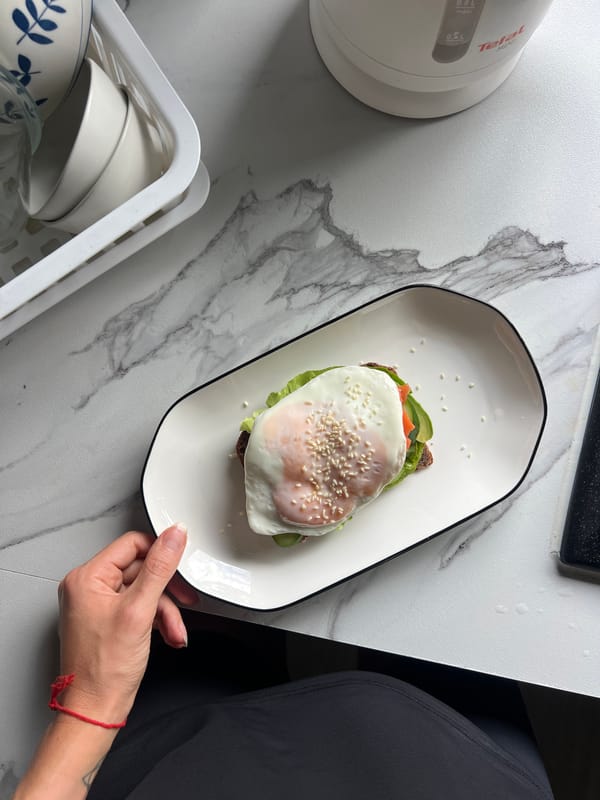 Morning routine documented through car journey and breakfast preparation