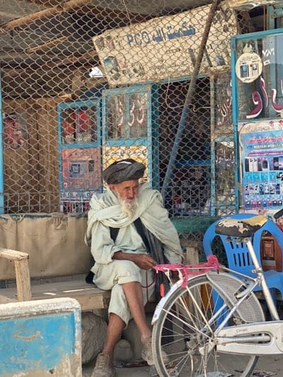 Morning street scene captured in Afghan village