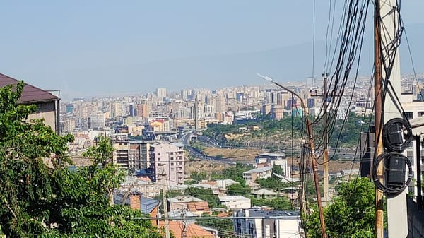 Park paths, fountains, and city streets in Yerevan
