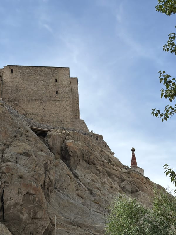 Morning in Leh: palace views, motos, yoga, and mountain air