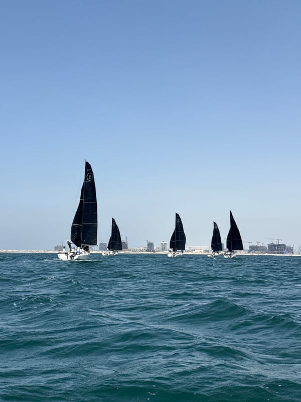 Black-sailed racing fleet spotted off Dubai coast