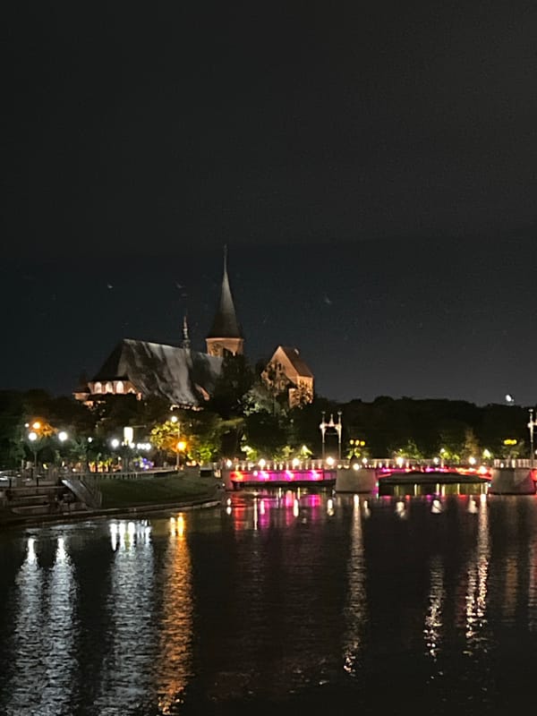 Nighttime stop near illuminated Königsberg Cathedral, Kaliningrad
