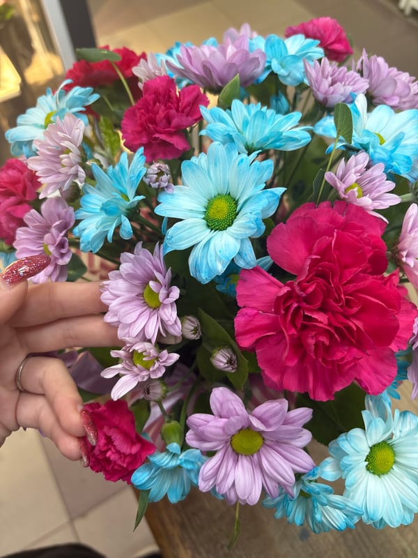 Flower bouquet photographed from multiple angles