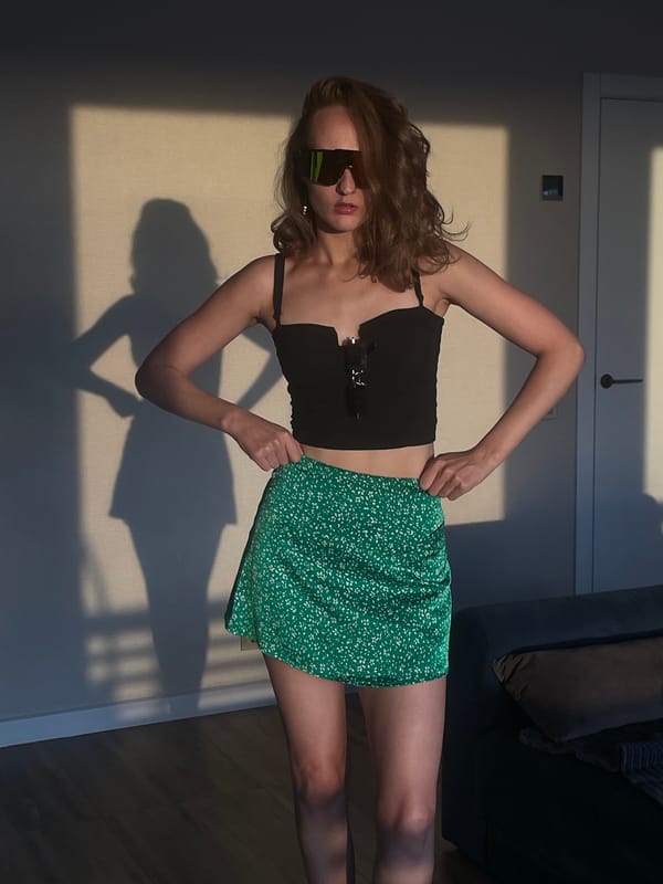 Woman in sunglasses photographed indoors in Подшивалово, Russia
