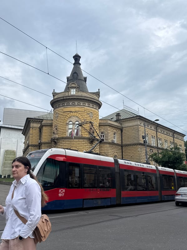 Belgrade residents document ordinary city life during overcast afternoon