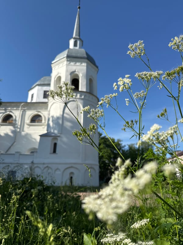 Tourists visit historic Orthodox churches in Veliky Novgorod