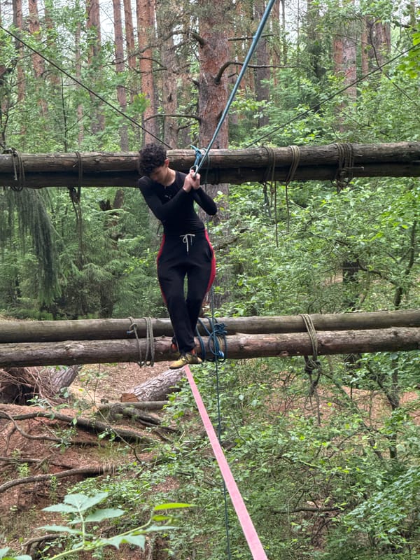 Youth engage in forest adventure activities in Chaikovsky, Russia
