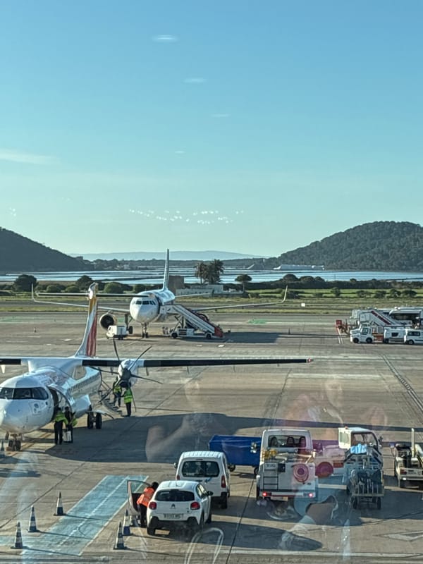 Morning breakfast documented at Ibiza Airport café