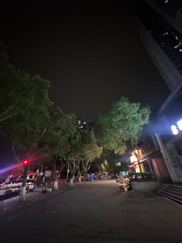 Evening stroll through Chongqing tech district includes convenience store visit