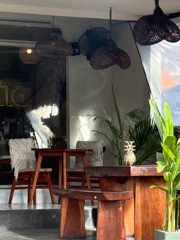 Morning scenes captured at Kuta Selatan cafe and outdoor work