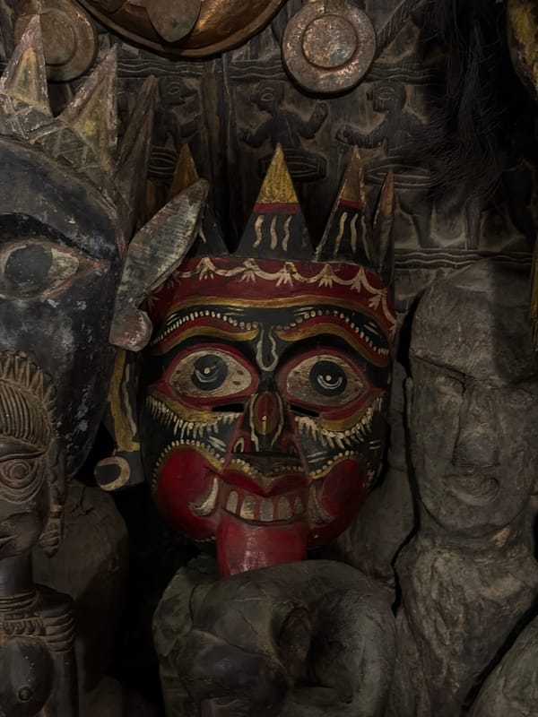 Traditional Nepali crafts documented in Kathmandu market display