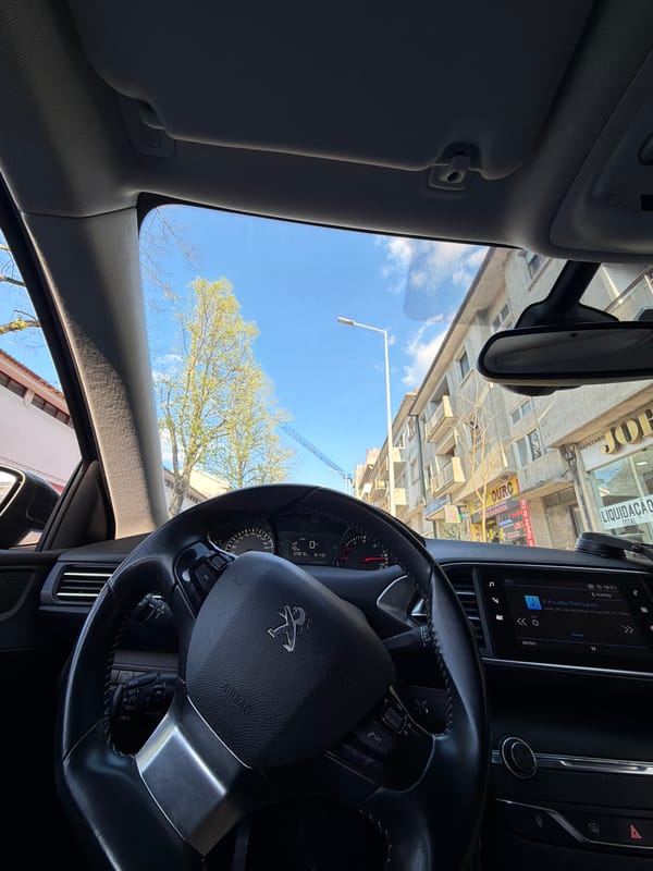 Evening scenes from car interior and soccer field in Vila Real