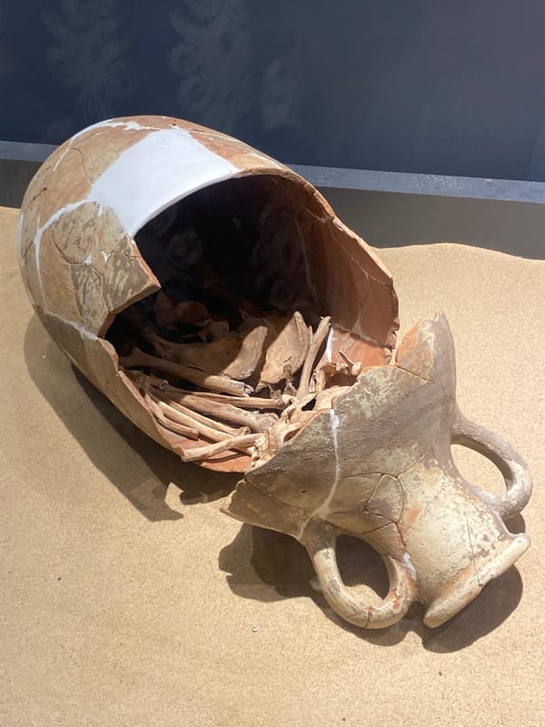 Ancient artifacts and burial vessels at Antalya Museum