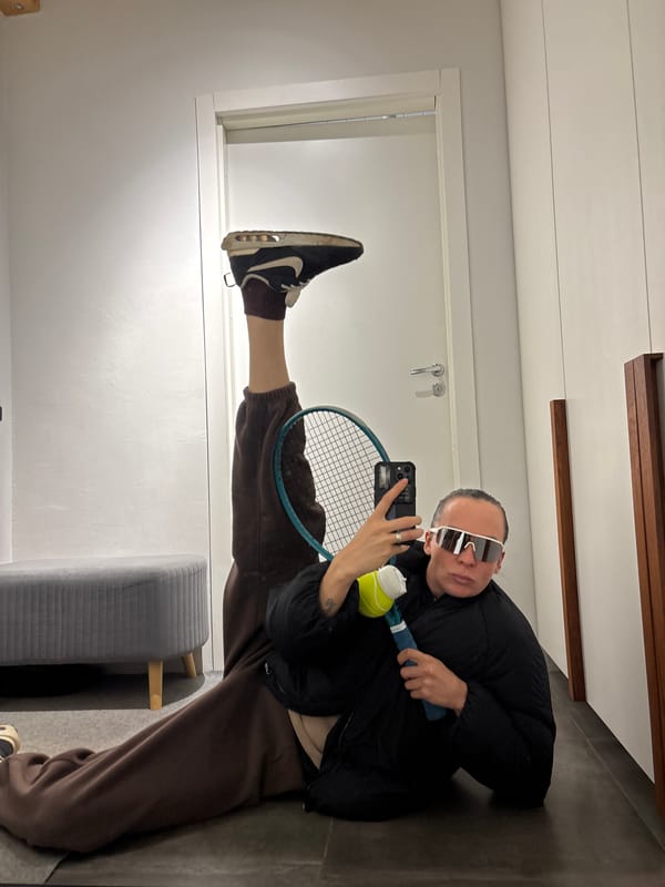 Tennis player takes indoor selfies in Chaikovsky, Russia