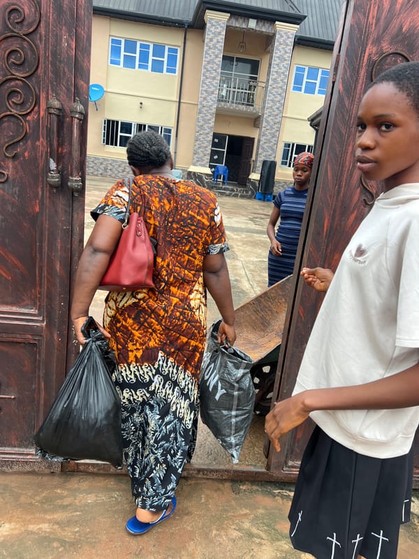 Street life and commercial buildings in Nkpor, Nigeria