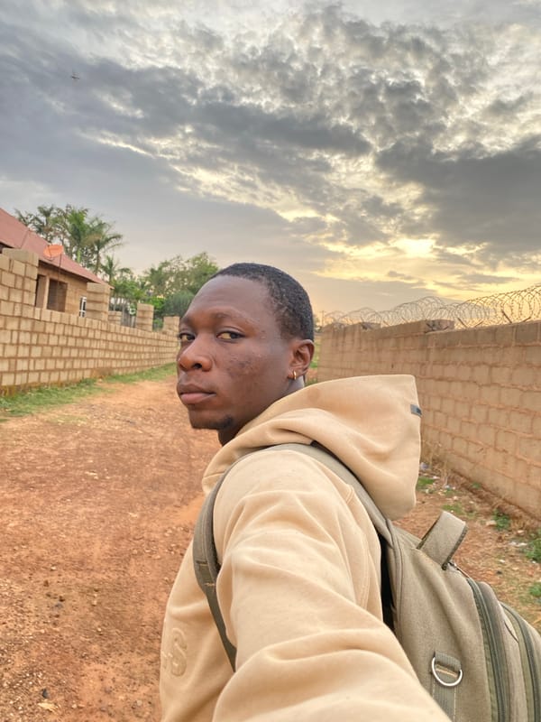 Man takes selfies outdoors in Bukuru, Nigeria