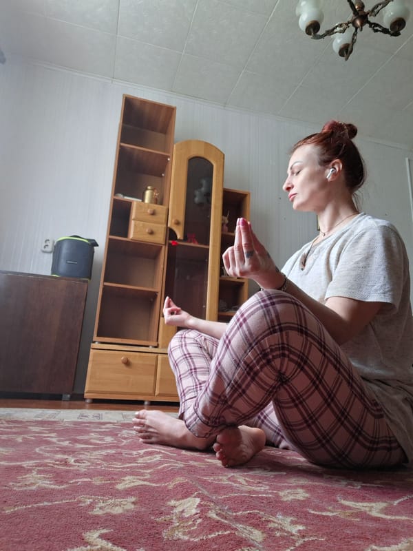 Morning meditation, a dressed cat, and coffee in rural Belarus