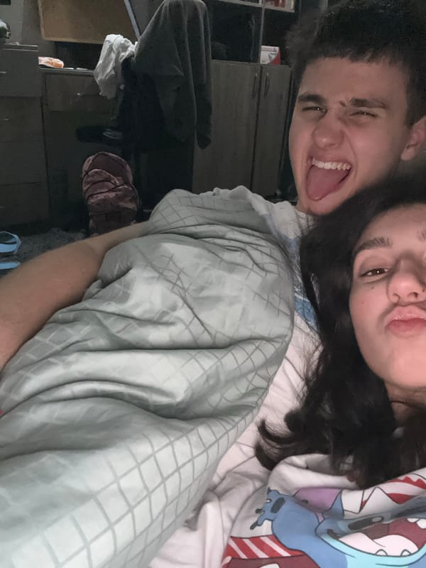 Couple takes bedroom selfies in Haskovo, Bulgaria