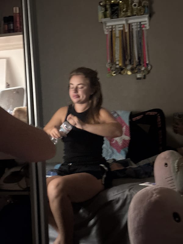 Late-night bedroom hangout in Dnipro, Ukraine
