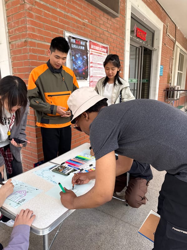 Young artists gather for early morning outdoor drawing session