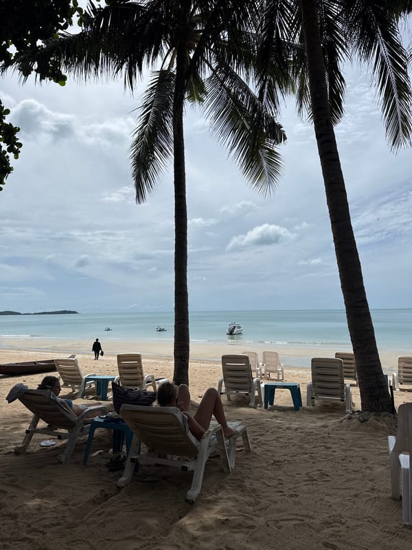 Lounging on a cloudy day at Ko Samui beach