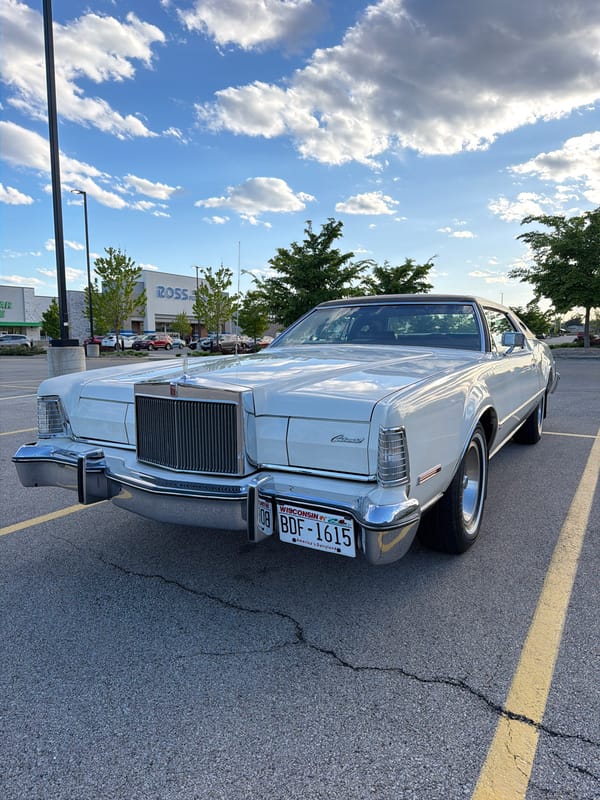 Vintage Lincoln Continental draws photographer's attention in Morton Grove lot