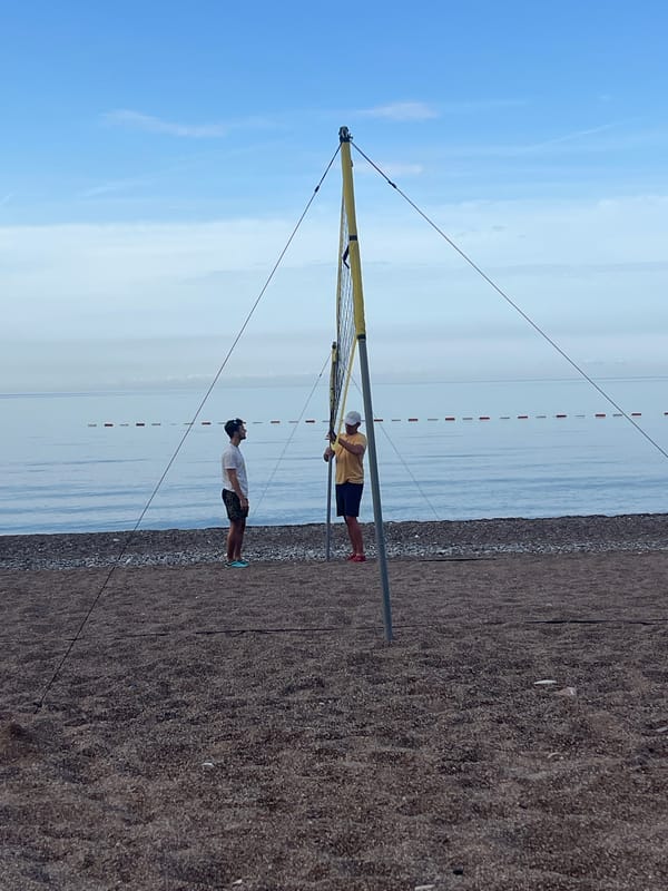 Early morning beach activities documented in Budva, Montenegro
