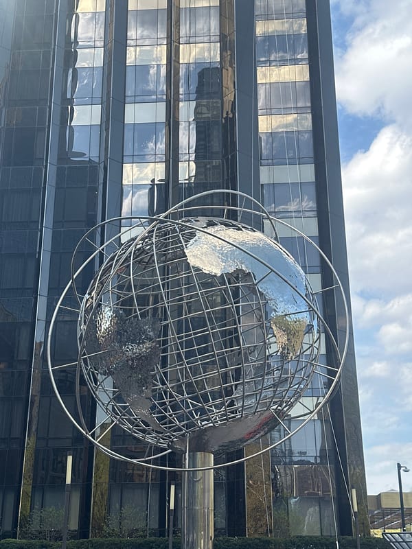 Columbus Circle Globe art installation observed in NYC