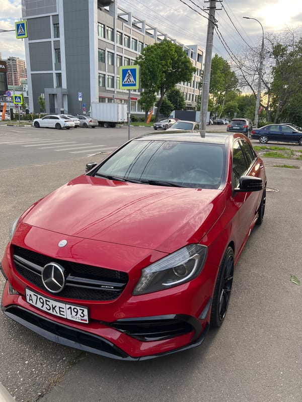 Red Mercedes-AMG spotted parked in Krasnodar street scene