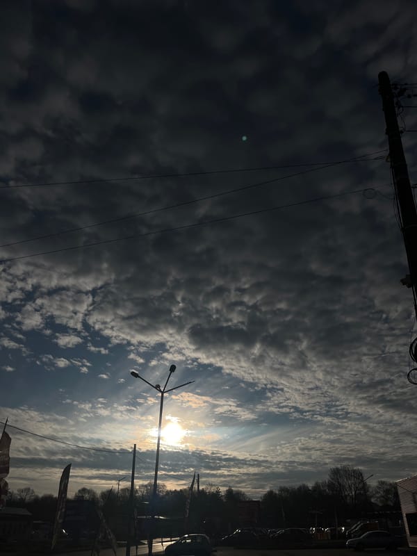 Morning sky with textured clouds observed in Byala Slatina