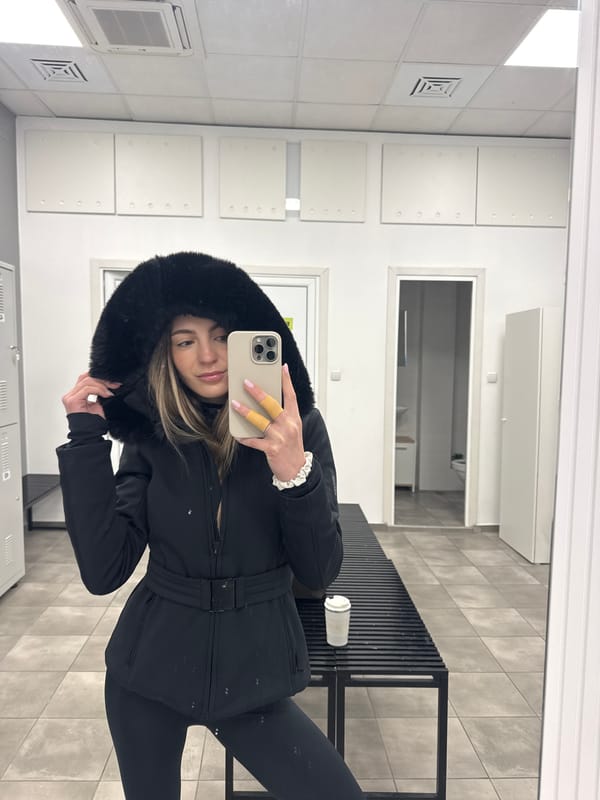 Woman takes selfie in Sofia locker room