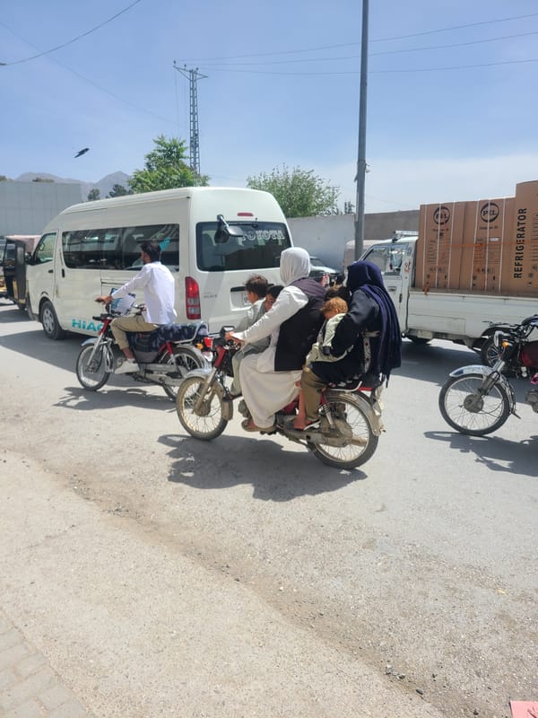 Street scenes with motorbikes, Palestinian flag observed in Quetta