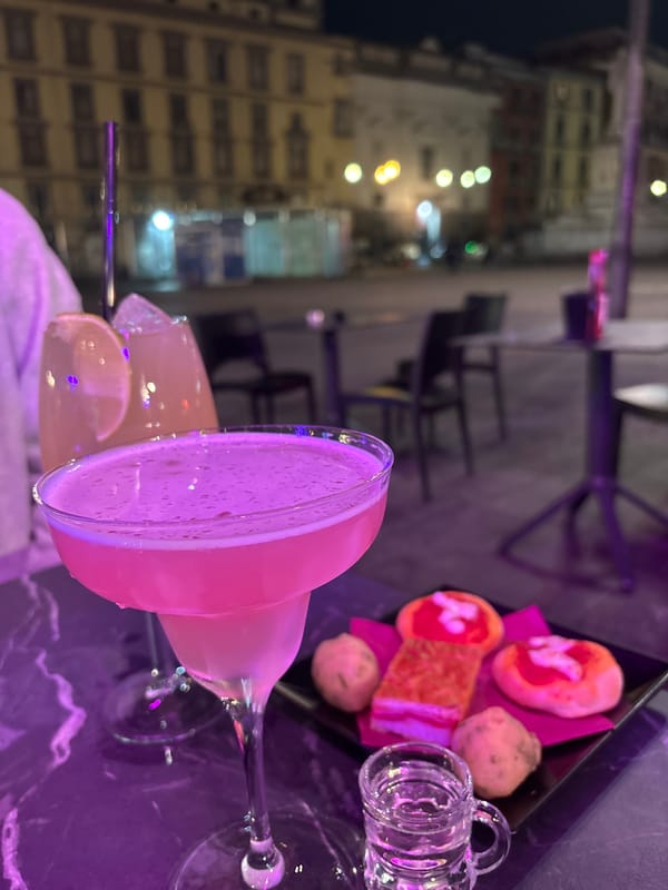 Nighttime European restaurant scene captured by unknown witness