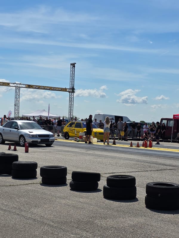 Drag racing event held at Akatsievo airfield, Bulgaria