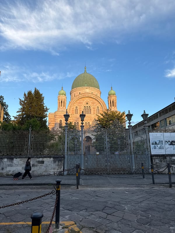 Florence architecture documented: synagogue and narrow street scenes