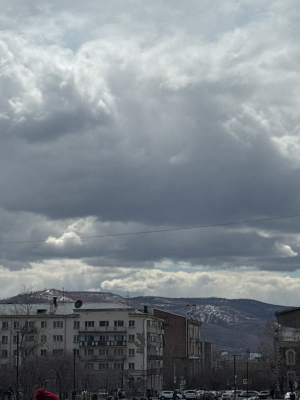 Overcast morning sky documented over Chita cityscape