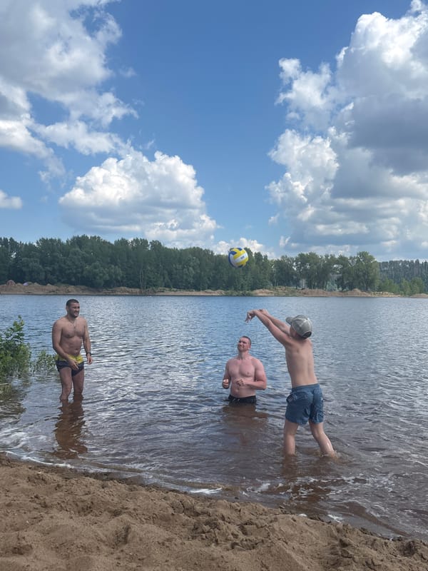 Lazy summer day on the water in Noviy, Russia