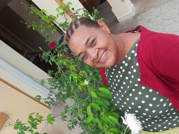 Woman photographs herself at various La Victoria locations
