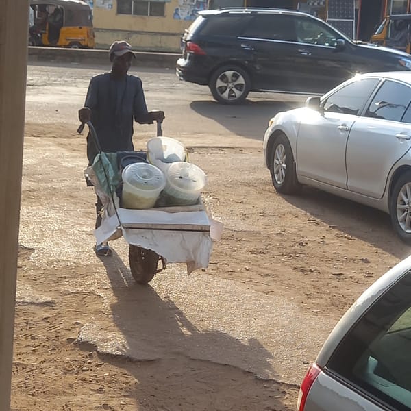 Daily street commerce and transportation activity in northern Nigeria