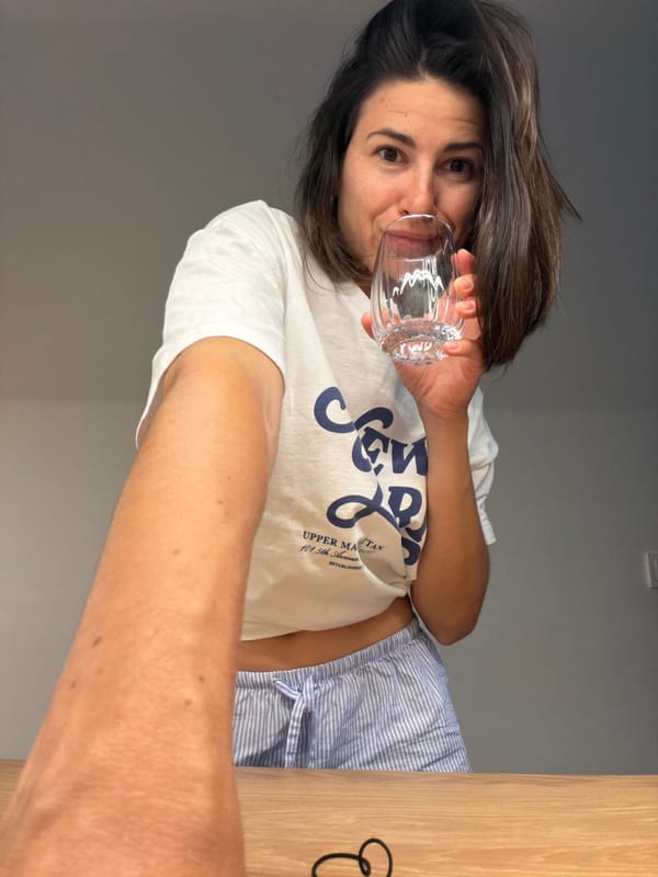 Woman takes selfies with laptop in Budva residence