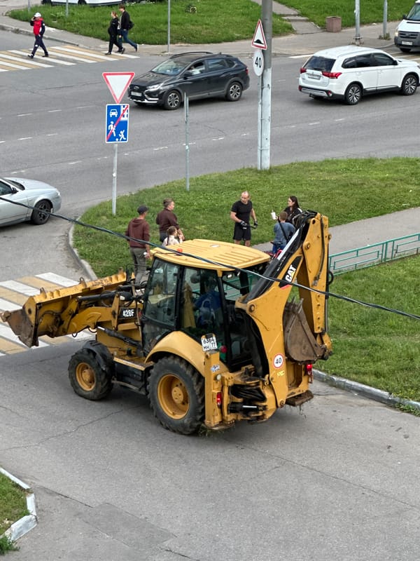 Everyday street life in a Podolsk residential neighborhood
