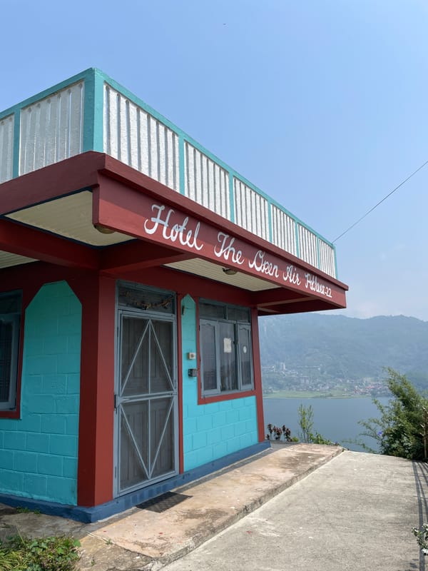 Morning views document Pokhara's lakeside tourism landscape in Nepal