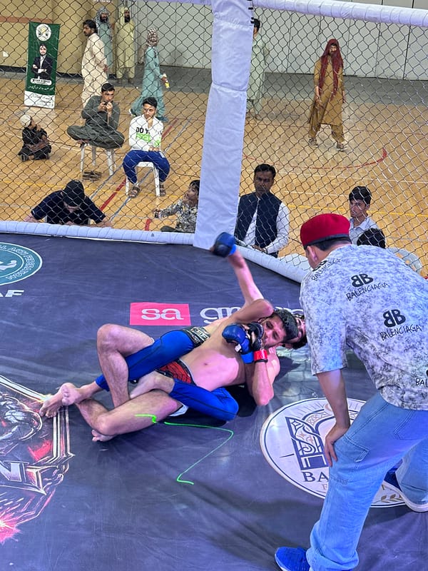 MMA match observed in Quetta with designer-clad referee