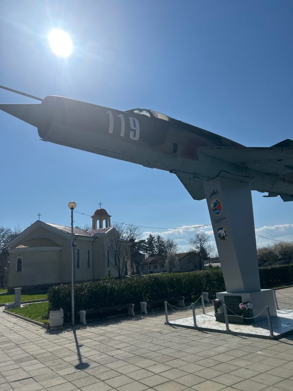 MiG-21 fighter jet monument observed in Ravnets, Bulgaria