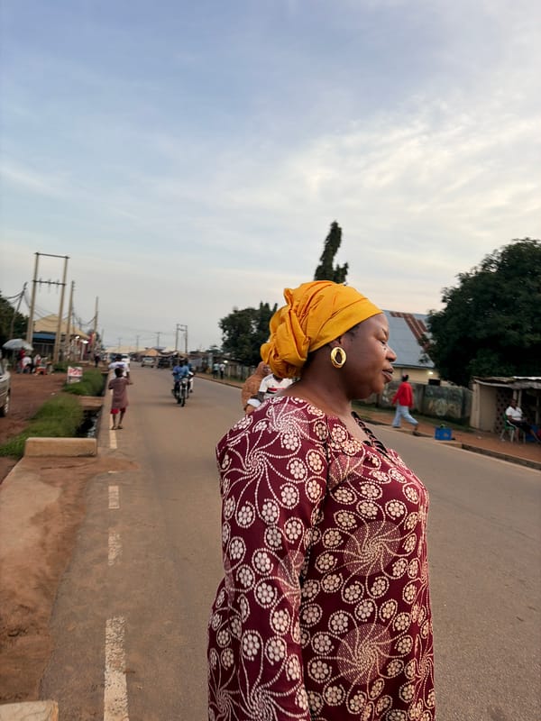 Afternoon street life and commerce in Sabojibi, Nigeria