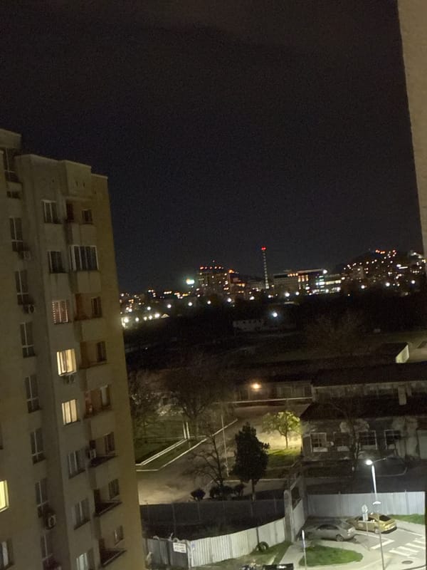 Evening moments in Plovdiv: cityscape and indoor pet scene