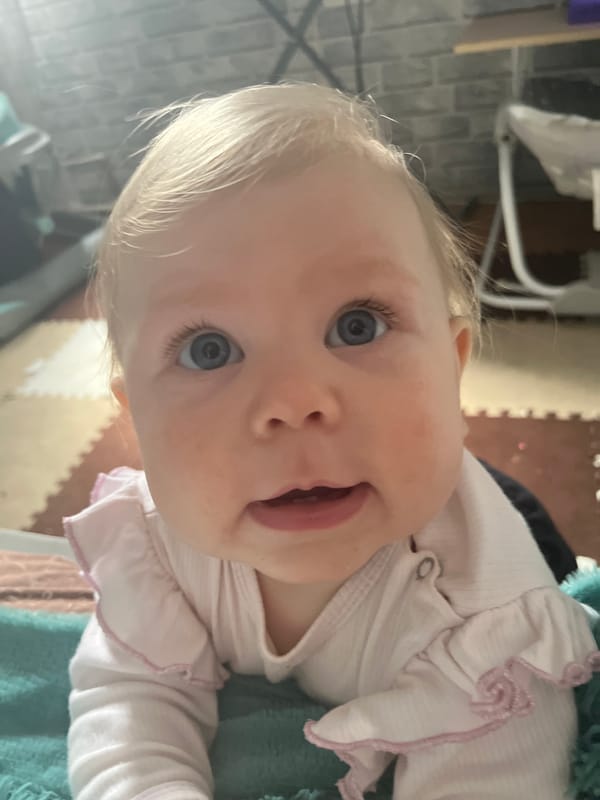 Baby portrait photographed in Vesyoloye, Russia